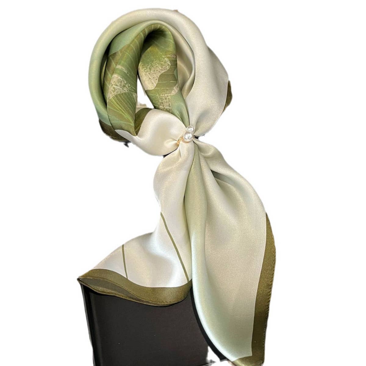 100% SILK FLOWER SCARF ELEGANT LOTUS PRINT SHAWL_CWASC0541