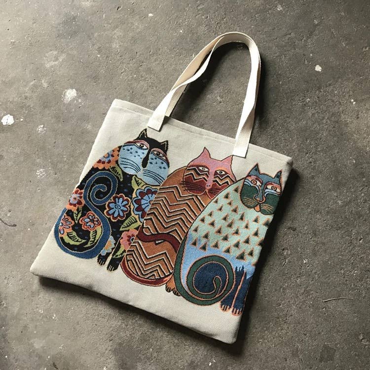 Cat Cat Cloth Bag Horizontal Single-Shoulder Bag