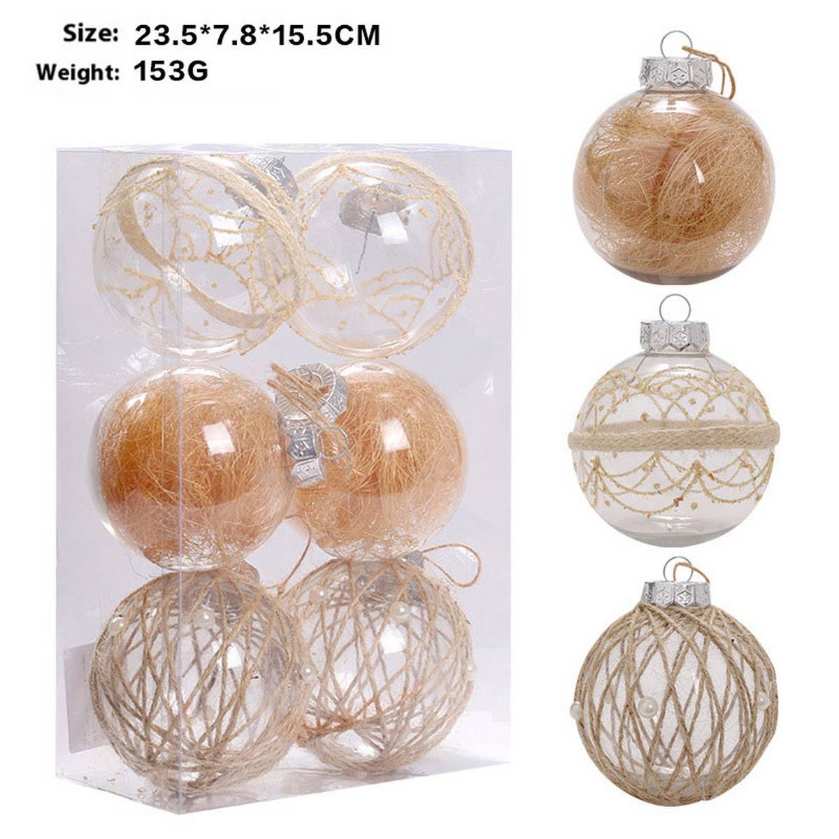 8CM PET CLEAR PLANT XMAS BALL ORNAMENT SET_CWMM9867