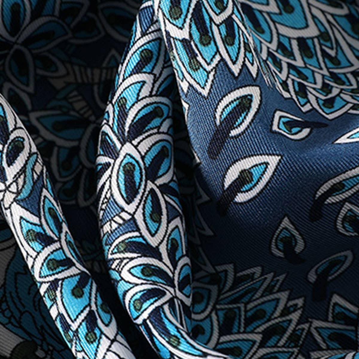 Vintage French Print Scarf 90Cm Silk Feel Square