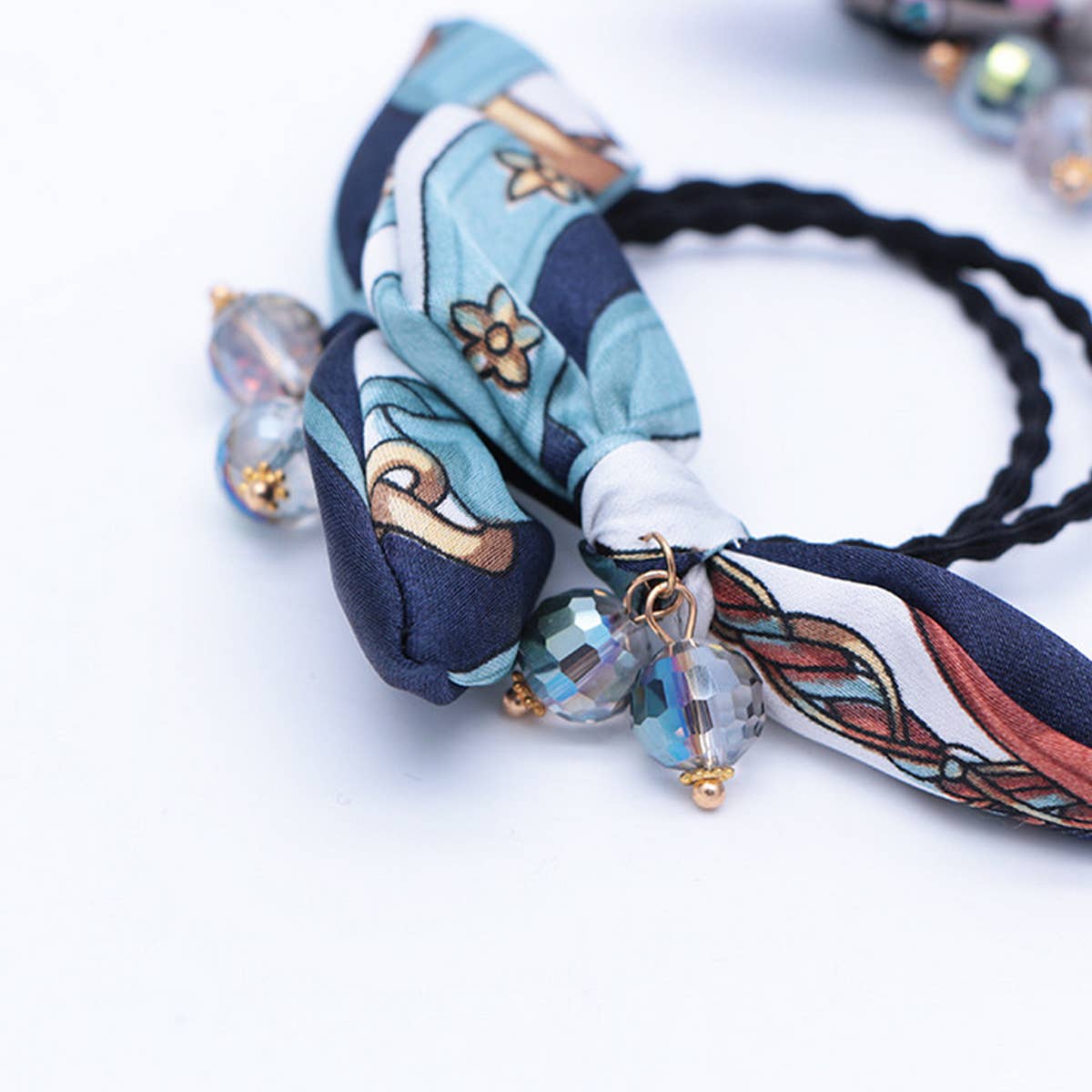 SIMPLE PEARL BOW HAIR TIE_CWAHA1074