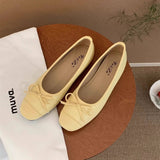 RED WEDGE ROUND TOE SLIP ON BALLET FLATS_CWSHF0125