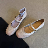 LEATHER MARY JANE FLATS WITH STRAP FOR WOMEN_CWSHF0094