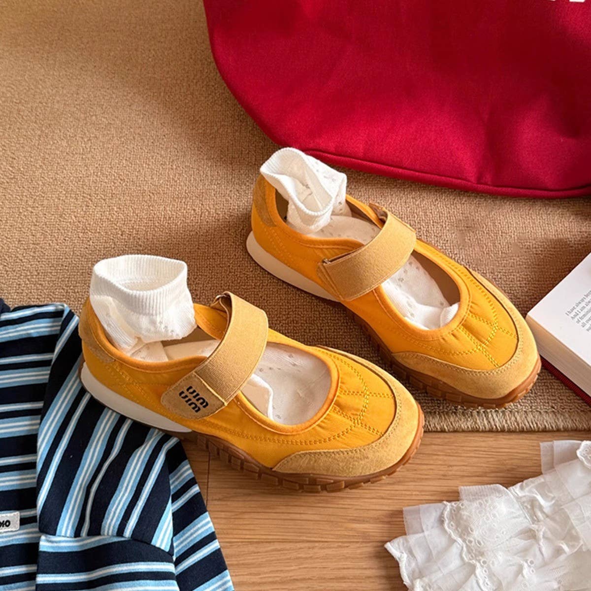 LAMBSKIN MARY JANE SNEAKERS WITH VELCRO_CWSHF0103