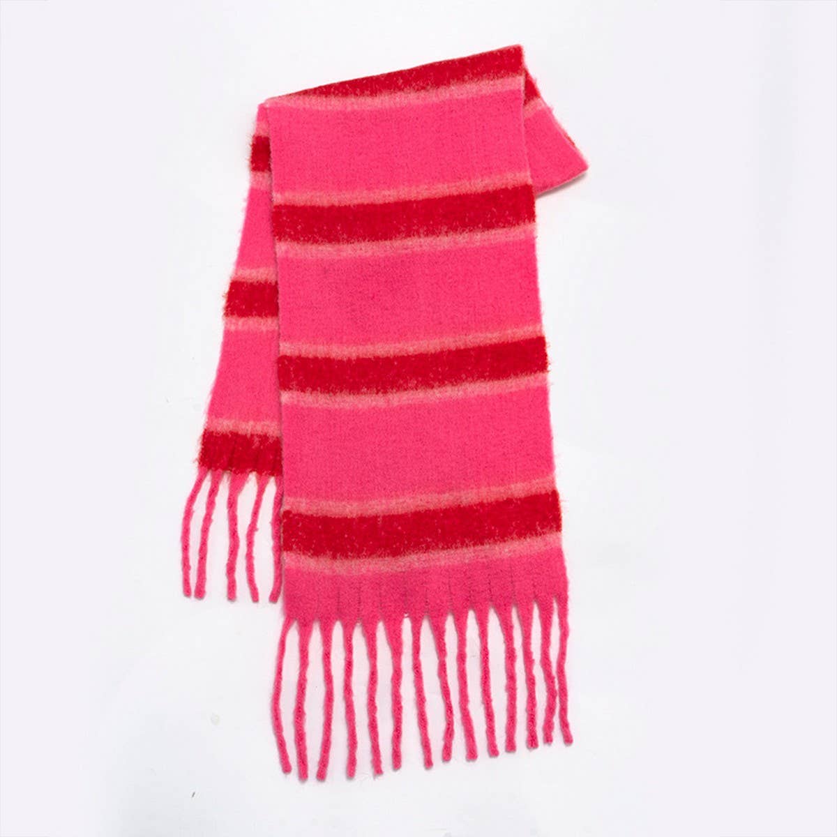 RETRO STRIPE FLEECE SCARF WINTER WARMTH_CWASC2314