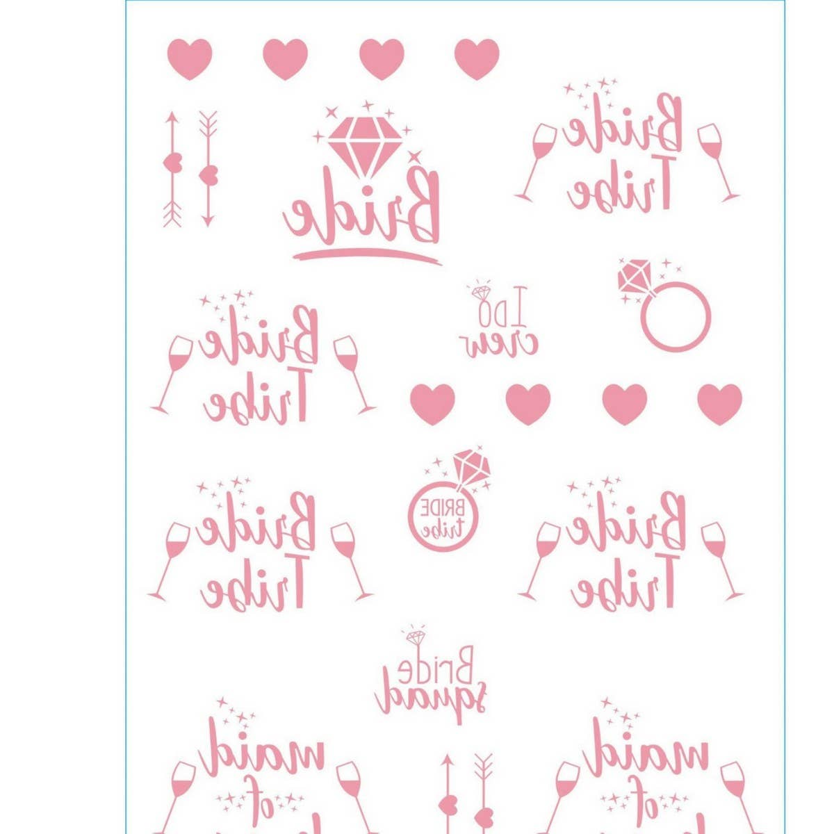 ROSE GOLD BRIDE TATTOOS METALLIC PARTY STICKERS_CWMM8243