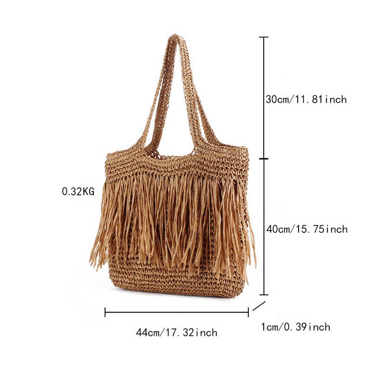 NEW FASHION TASSEL PAPER ROPE BRAIDED BAG_CWAB4699