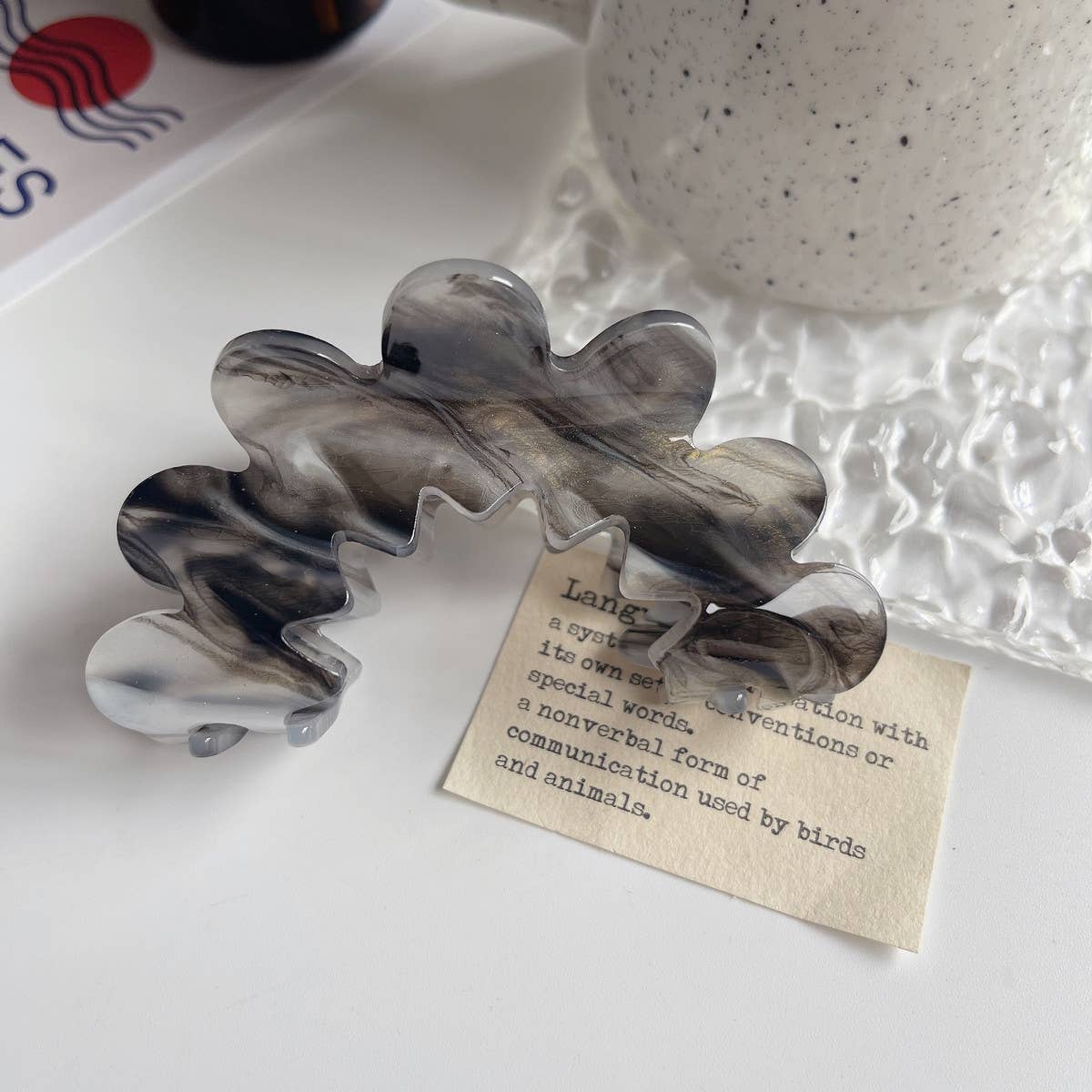 Wavy Flower Acetate Hair Claw, Simple Fresh Clip_Cwaha1328