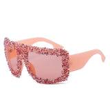 Vintage Diamond Large Frame Square Sunglasses_Cwasg0852