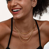 FASHIONABLE THREE LAYER SNAKE BONE CHAIN NECKLACE_CWMM3577