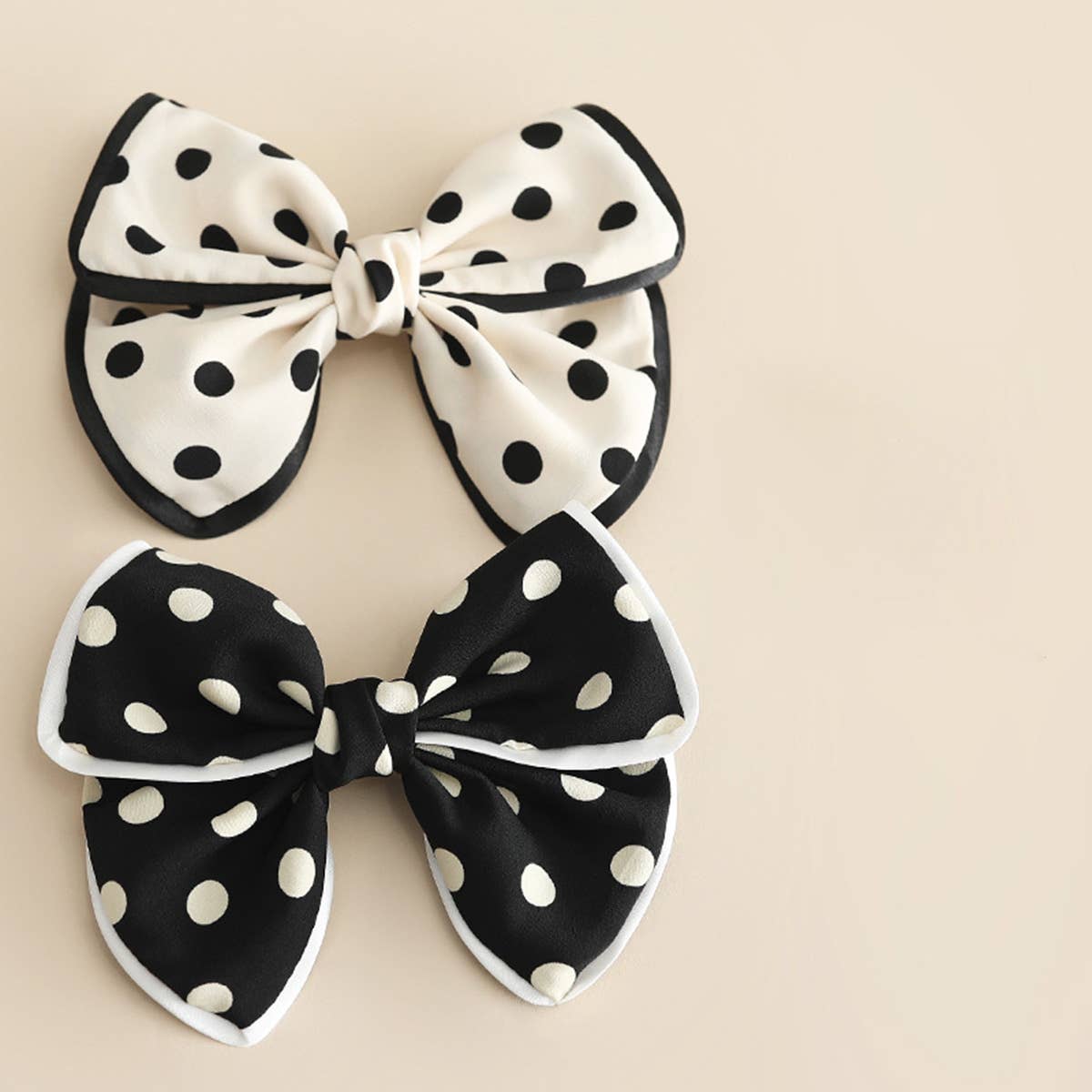 POLKA DOT BIG BOW TEMPERAMENT HAIRPIN_CWASC1064