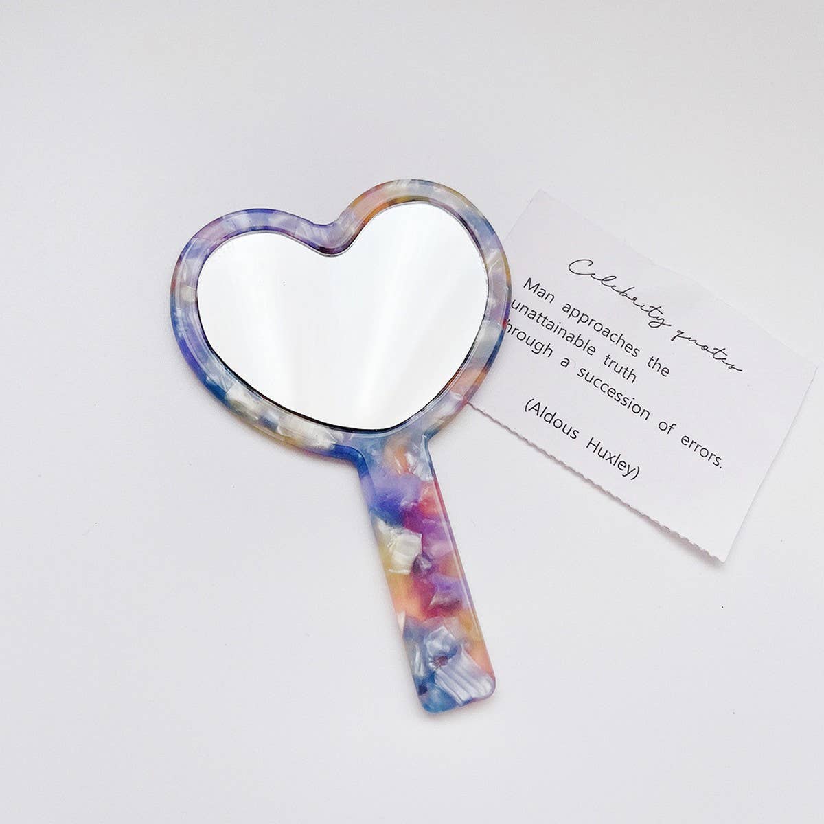 RETRO ACETATE COMPACT MIRROR GEOMETRIC HEART_CWMM6373