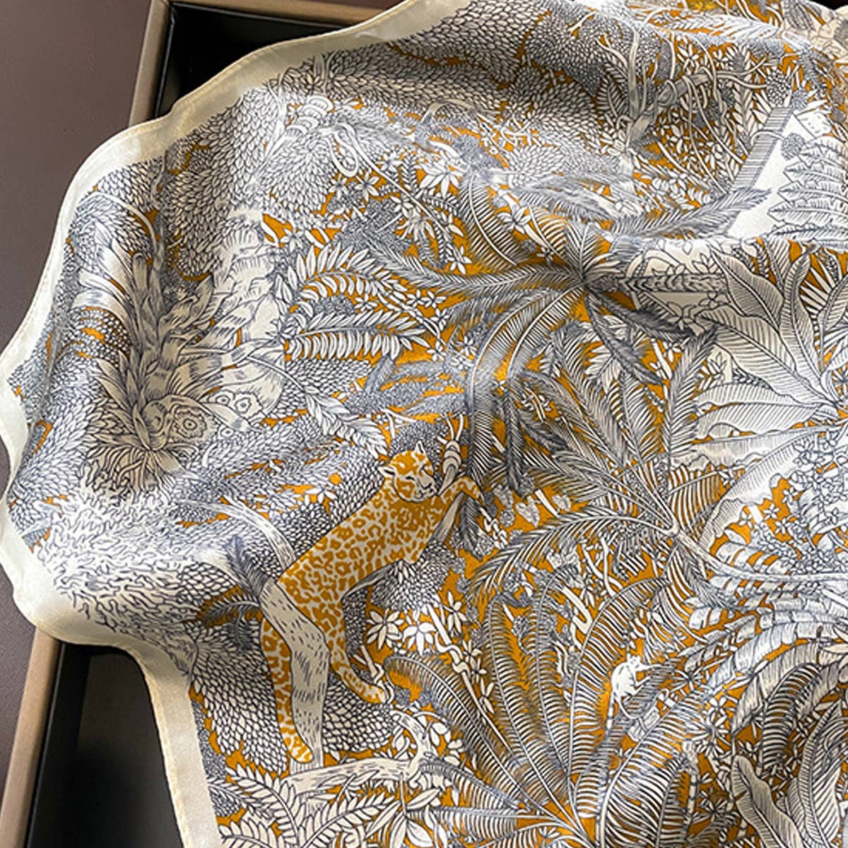 SILK SCARF SUMMER SQUARE SHAWL HEADBAND_CWASC0620