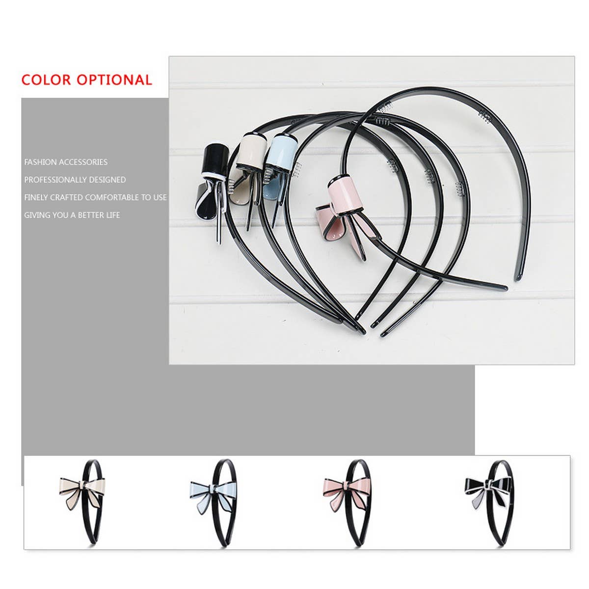 ACETATE BOW HEADBAND HAIRPIN HEADDRESS_CWAHA4343