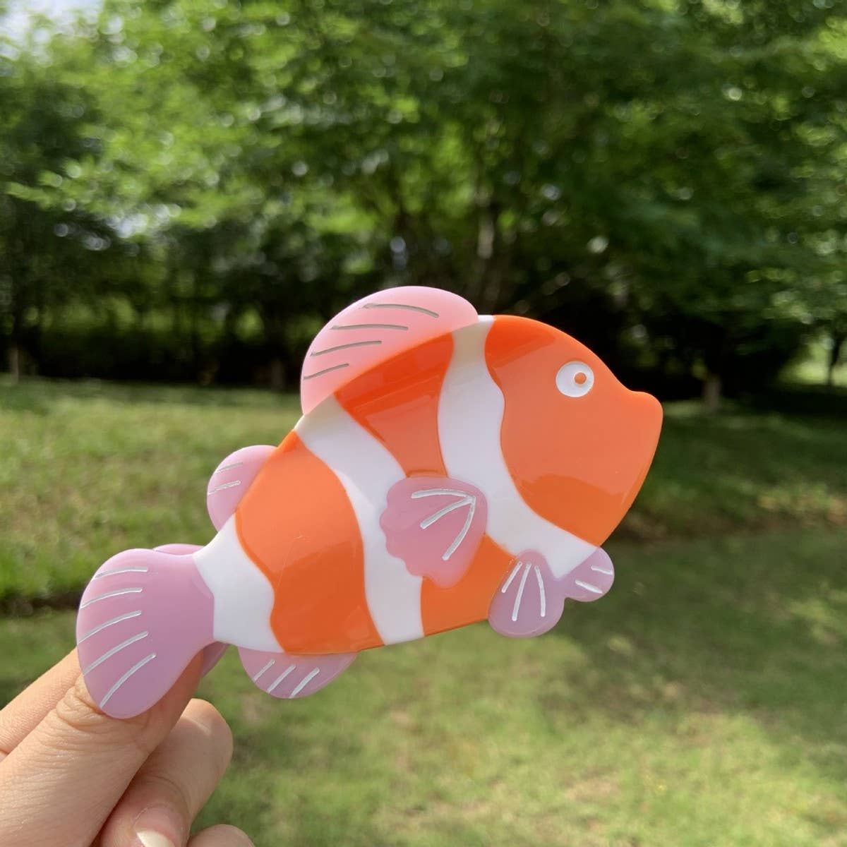 PINK CLOWNFISH HAIR CLAW CUTE OCEAN SHARK CLIP_CWAHA2147