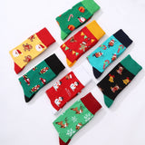 CHRISTMAS ELK SNOWMAN MIDDLE TUBE COTTON SOCKS_CWMS1024