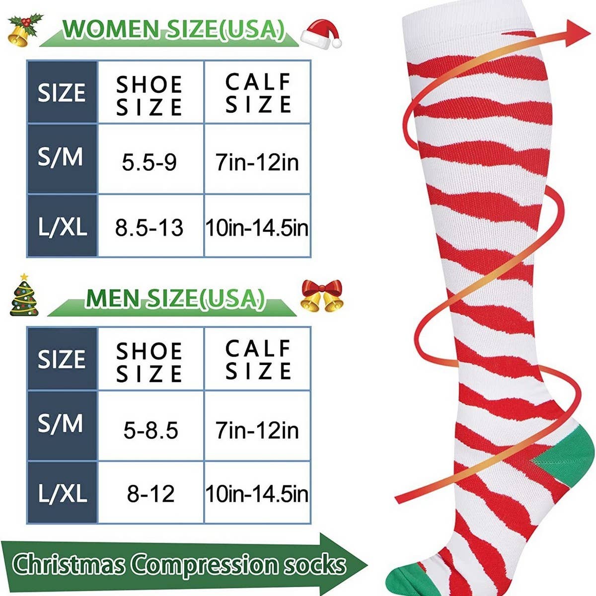 Women'S Christmas Sports Compression Socks_Cwms1873