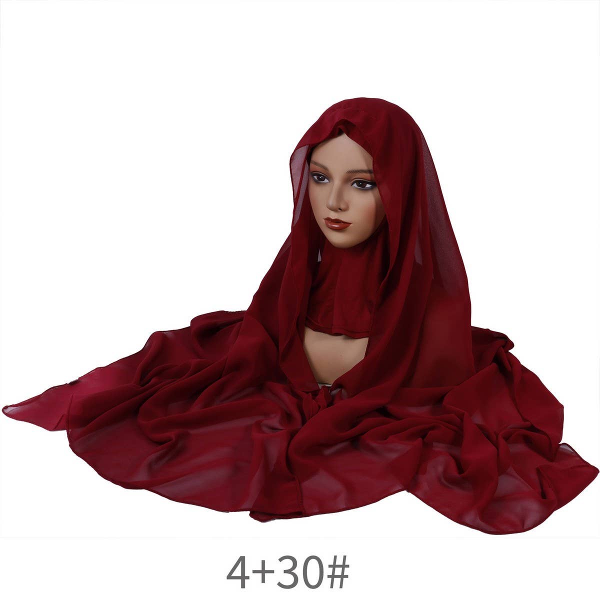 CLASSIC SOLID COLOR PEARL CHIFFON ETHNIC HEADSCARF_CWASC2449