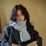 Wool Knit Narrow Scarf Warm Winter Neck Scarf_Cwasc2279