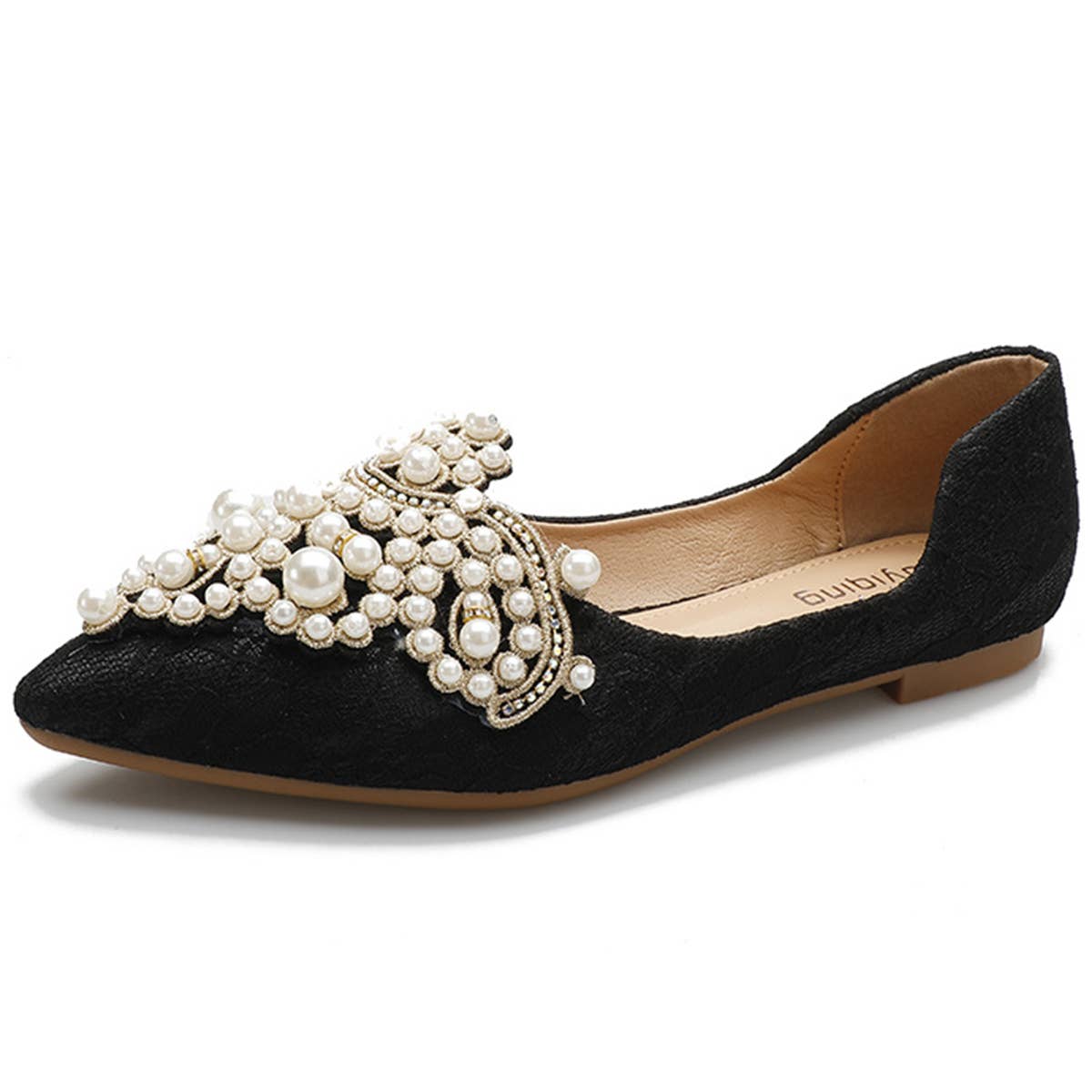 LACE PEARL BALLET FLATS FOR WOMEN BRIDAL STYLE_CWSHF0010
