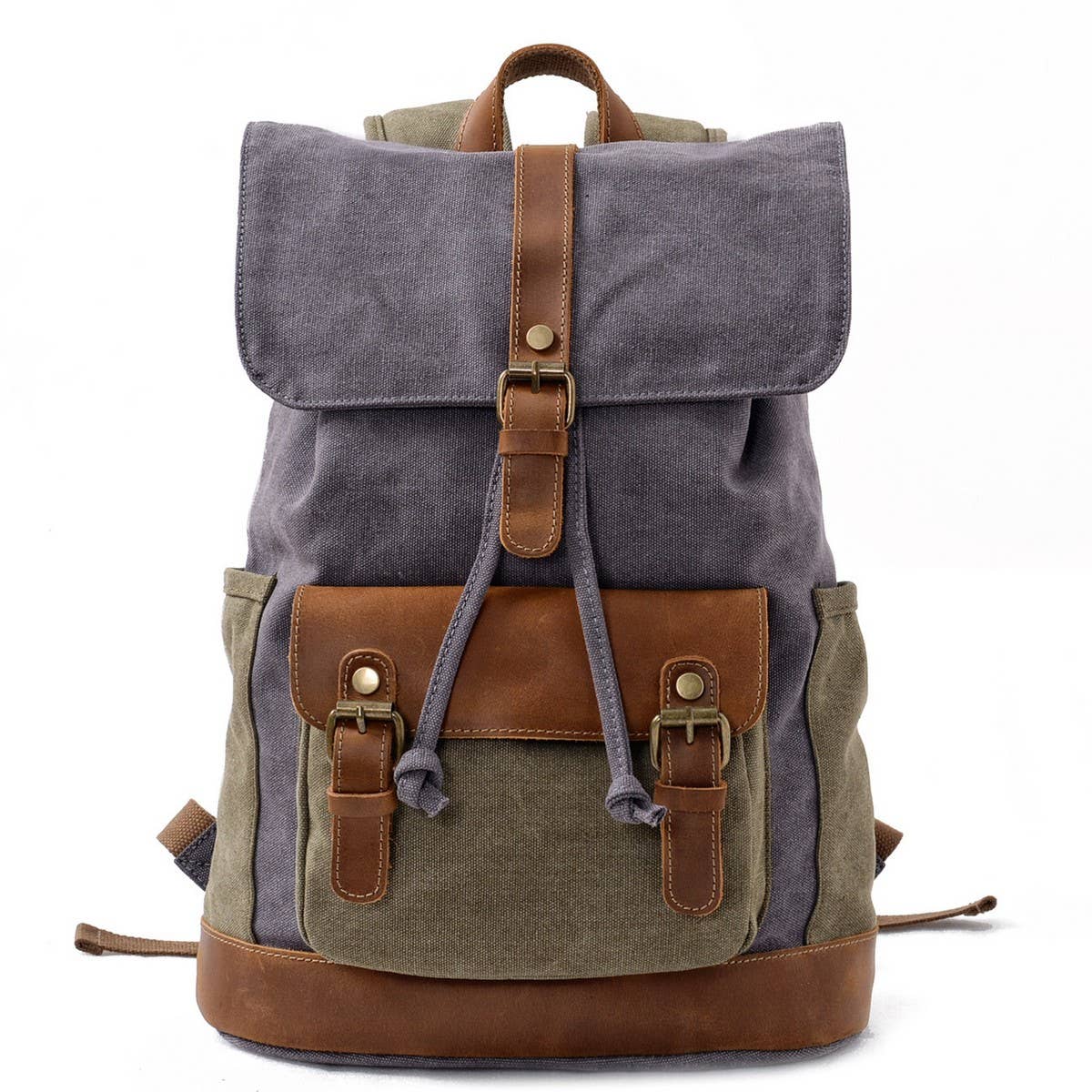 MENS VINTAGE CANVAS TRAVEL HIKING BACKPACK_CWAB5553