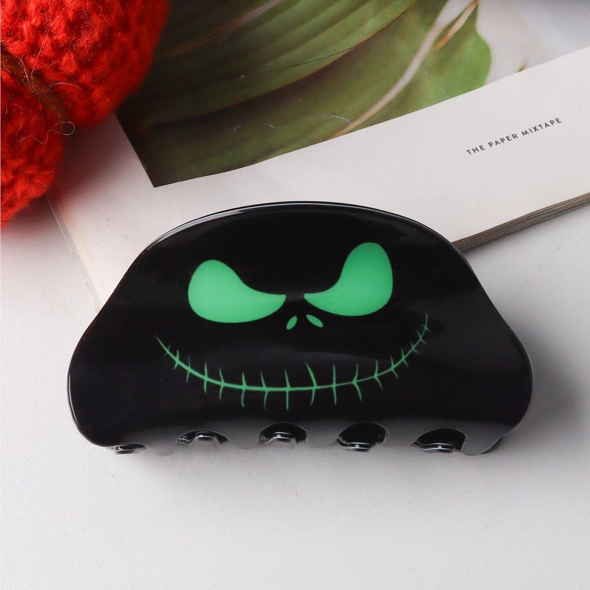 Cwaha1617_Halloween Pumpkin Skull Hair Claw