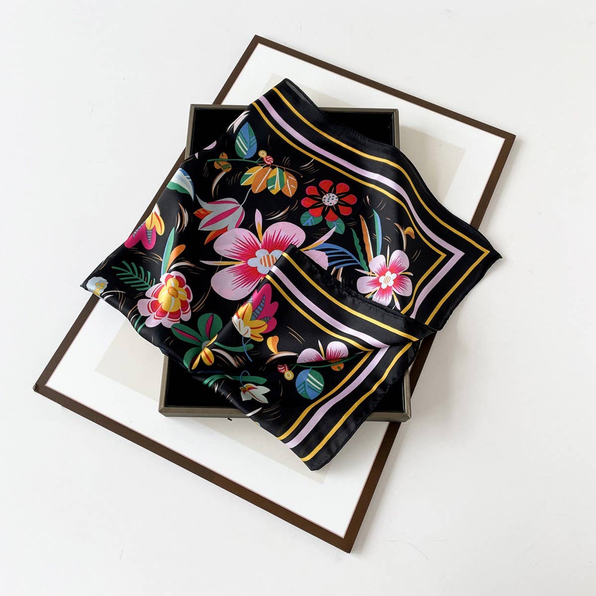 ELEGANT POLKA DOT SATIN SILK SCARF_CWASC0816