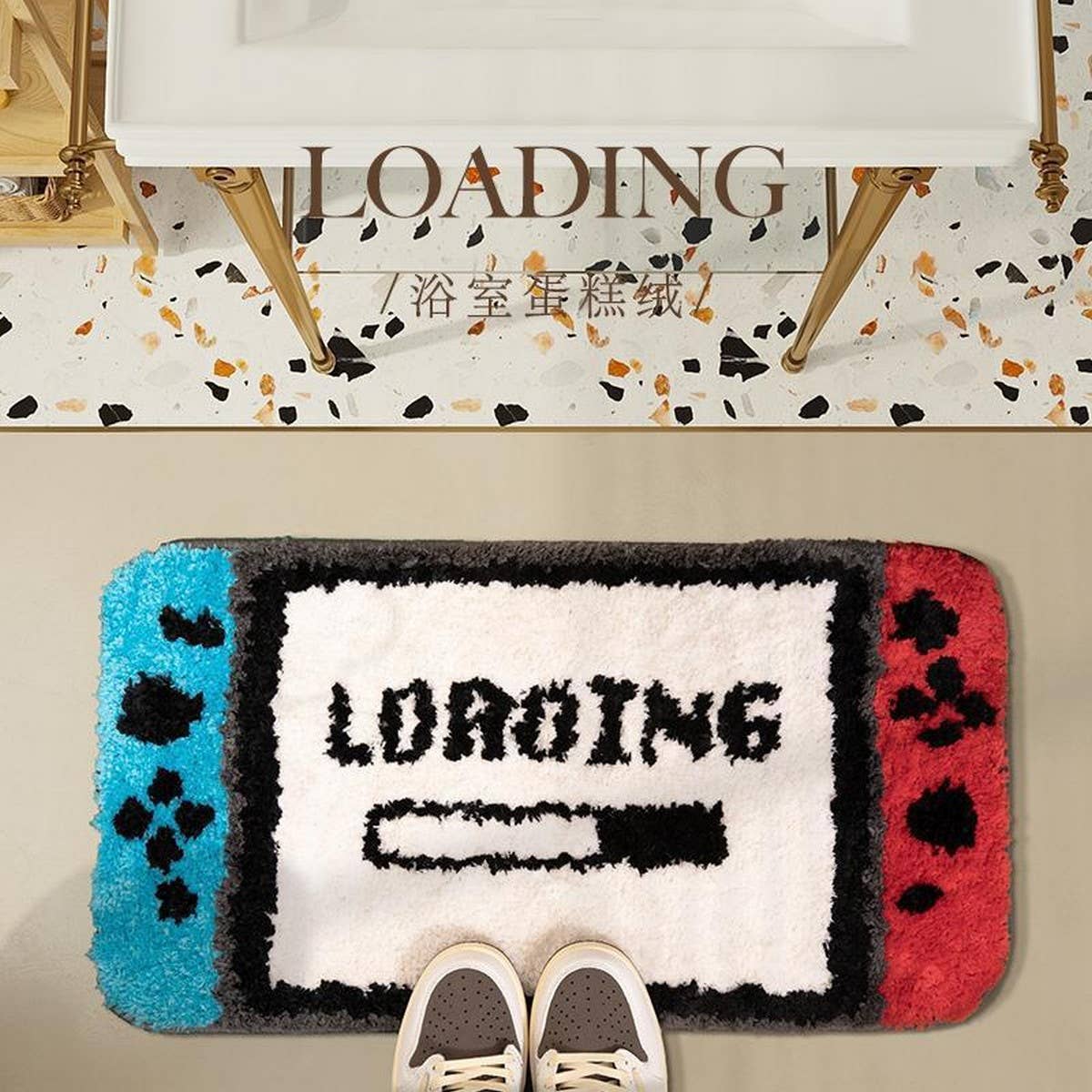 QUICK DRY PLUSH BATHROOM MAT CREATIVE GAMEPAD RUG_CWMM7512