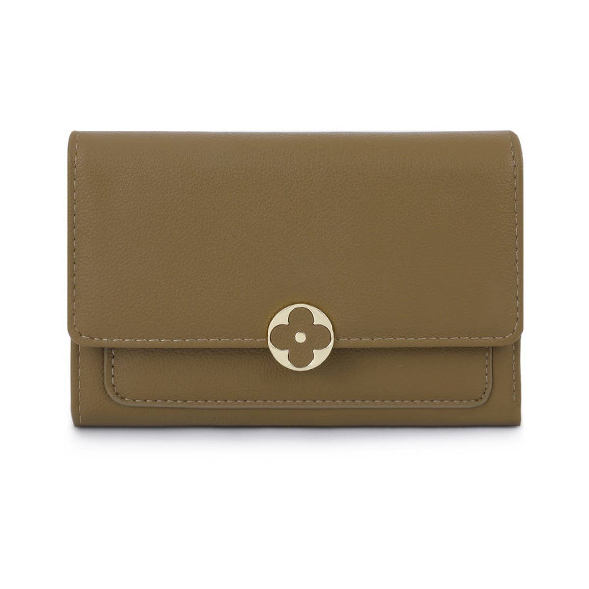 Four Leaf Clover Hidden Buckle Retro Wallet_Cwab1653