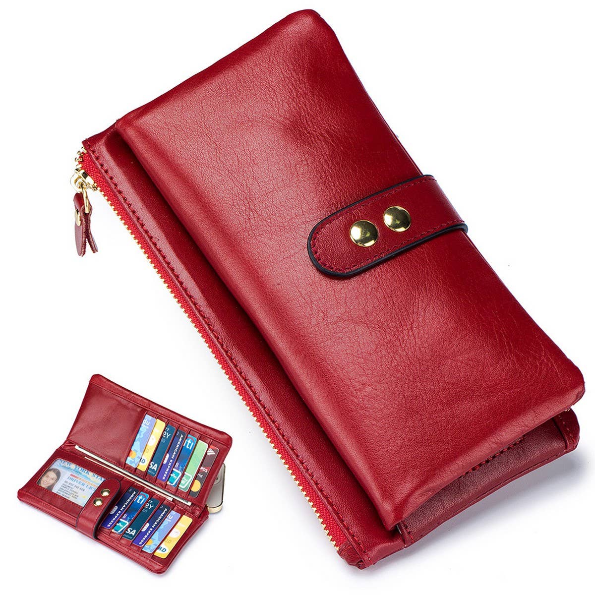 Vintage Waxed Leather Multifunctional Wallet_Cwab3812