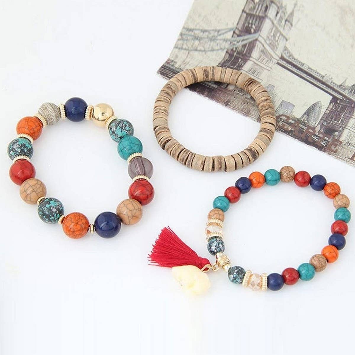 STYLISH ELEPHANT TASSEL MULTI LAYER BRACELET_CWASC0691