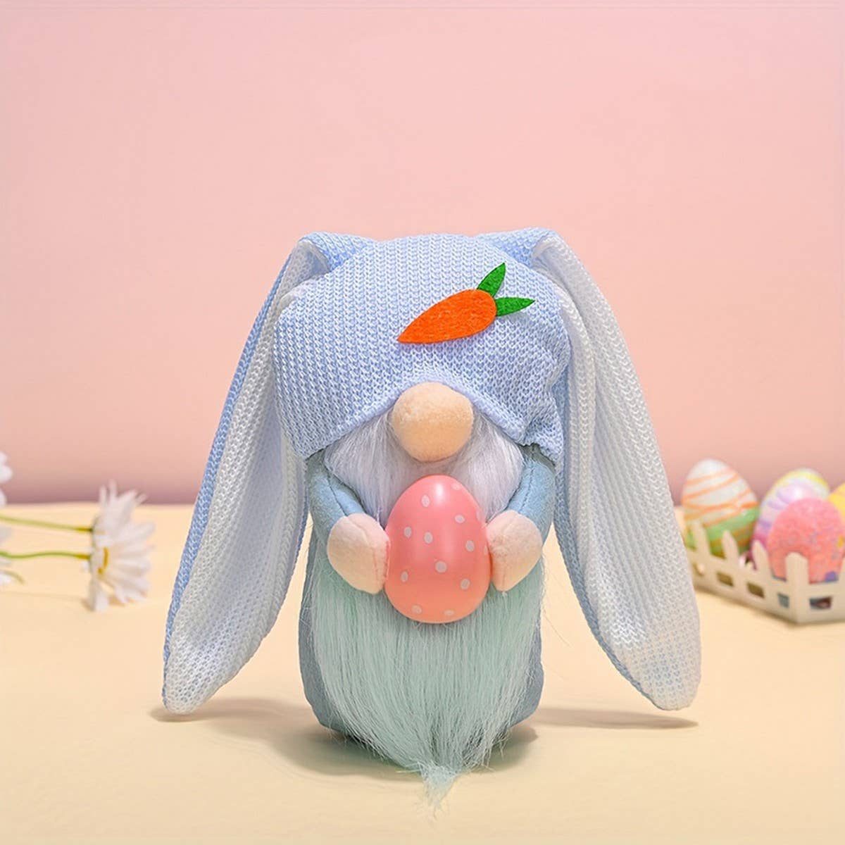EASTER LONG EARED BUNNY FACELESS DOLL FIGURINE_CWMM3495