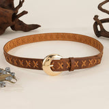 Vintage Distressed Hand-Woven Belt_Cwmm3929