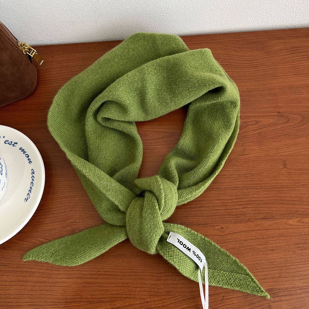 100% Merino Wool Triangle Scarf Wrap_Cwov00280