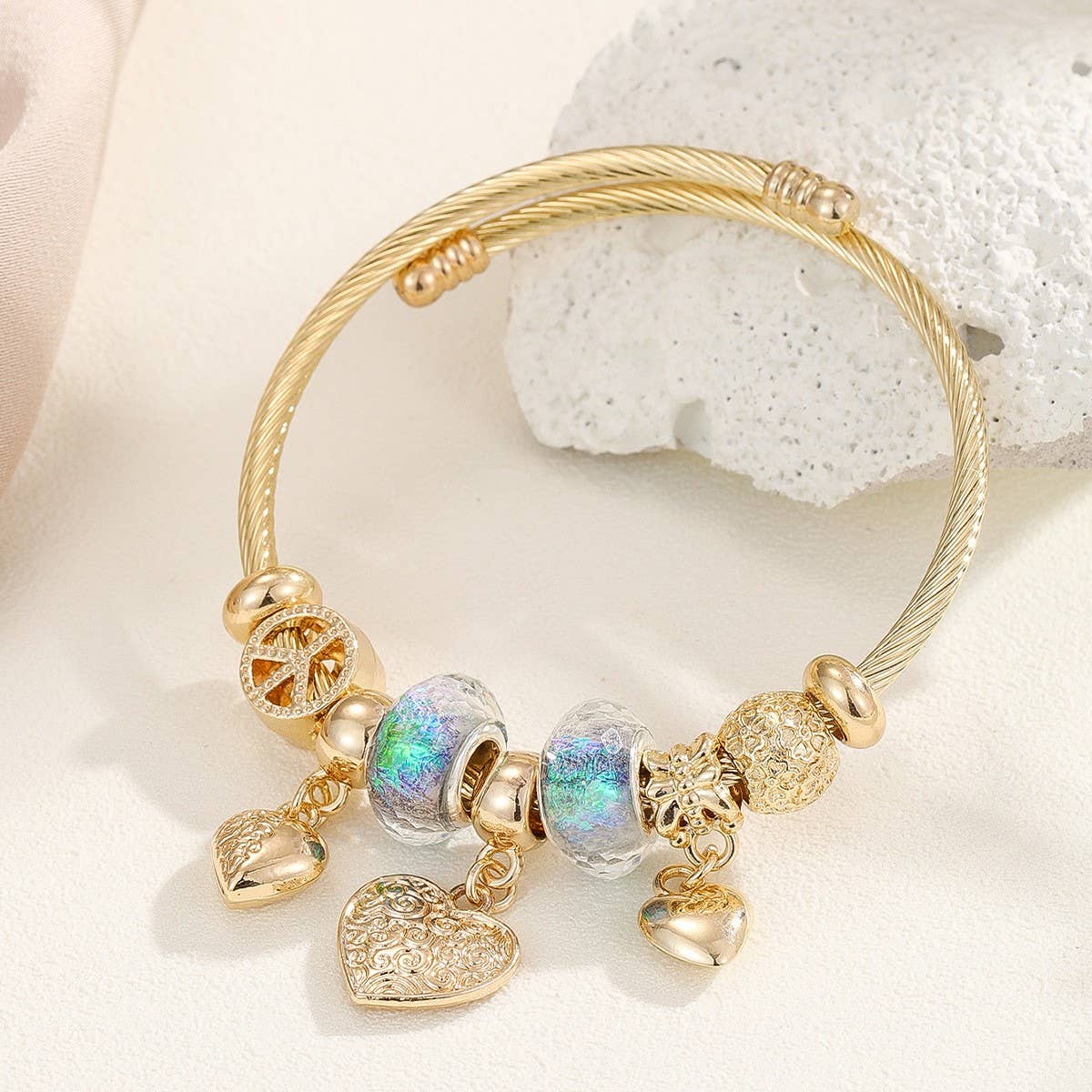 FASHION GOLD STEEL BRACELET FADE RESISTANT_CWMM8484