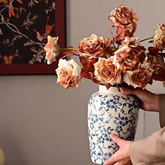 DRIED TONE BURNT EDGE ROSE BOUQUET FOR DECOR_CWMM6577