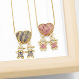 SIMPLE BOYS AND GIRL GOOD FRIENDS PENDANT NECKLACE_CWAJE0891