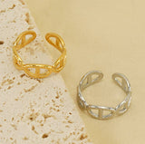 Titanium Cutout Adjustable Stainless Steel Ring
