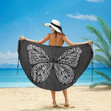 LARGE BUTTERFLY PRINT BEACH COVER UP BIKINI DRESS_CWBLS0483