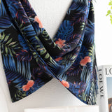 PRINT SCARF SOFT BLUE BLACK WINTER WRAP FOR WOMEN_CWASC0919