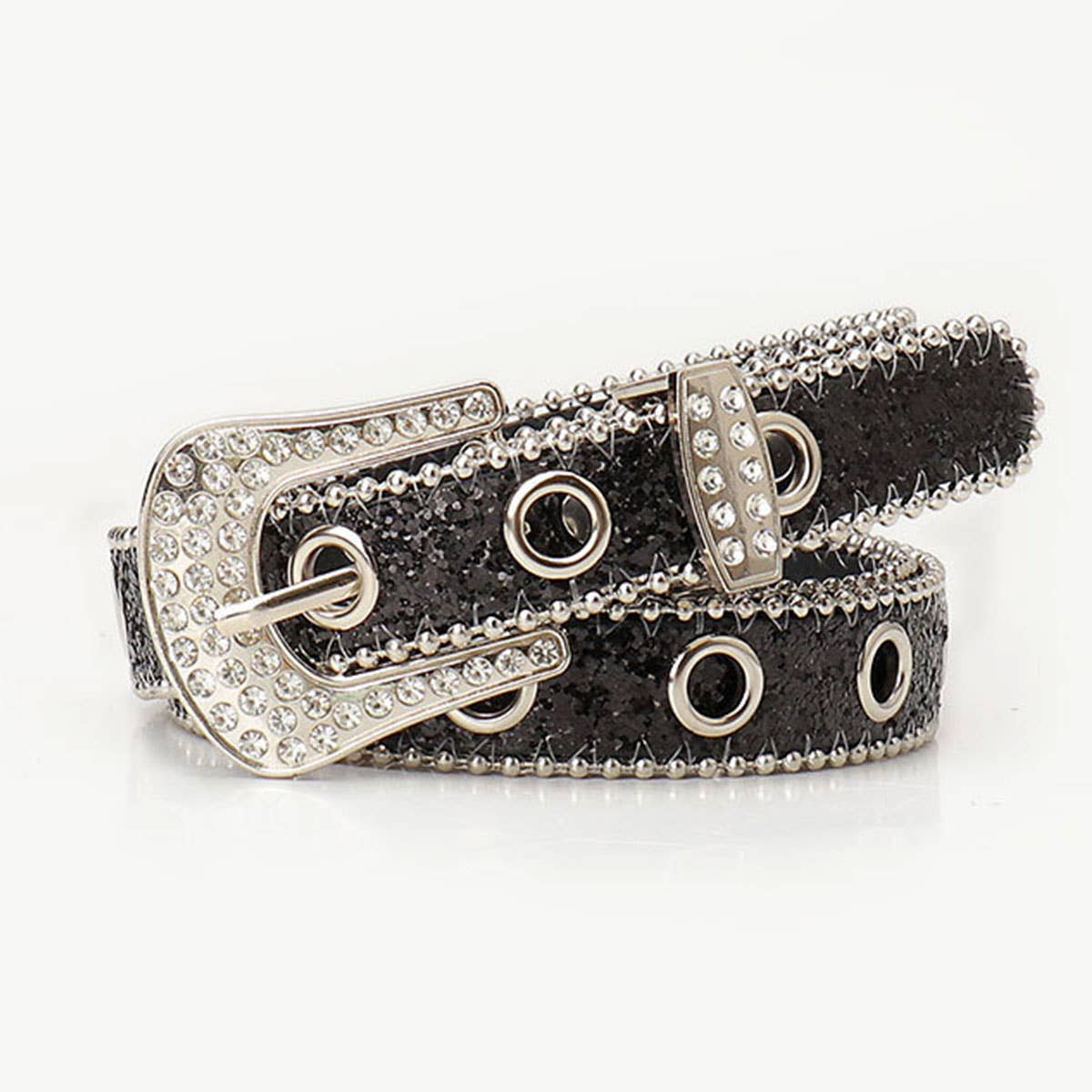 Trendy Rhinestone Needle Buckle Womens Belt