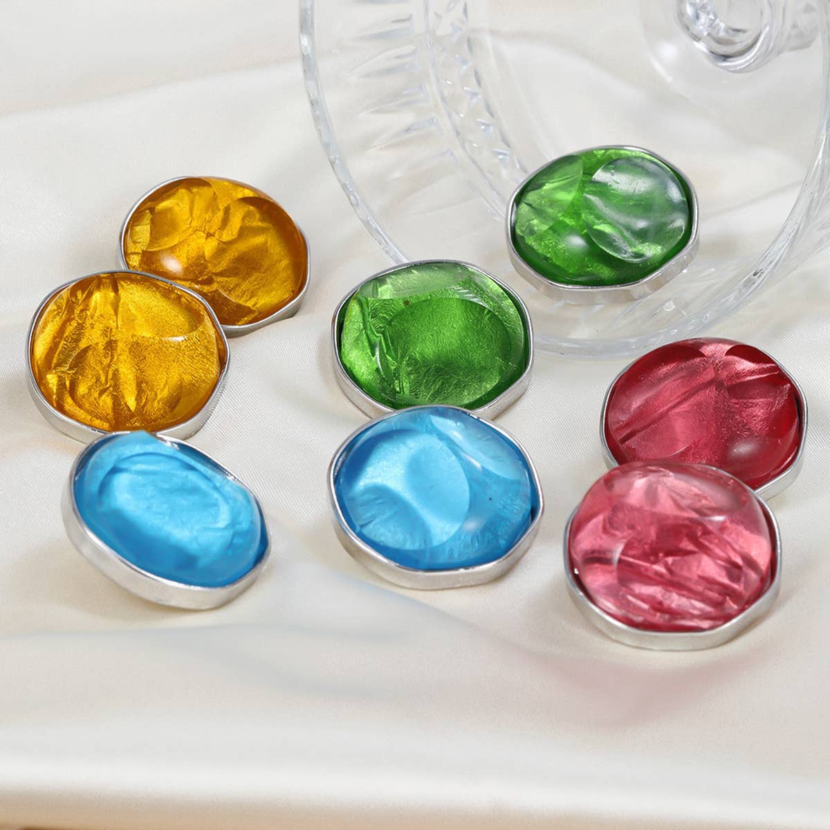 COLORFUL STAINLESS STUD EARRINGS JEWELRY_CWAJE0544