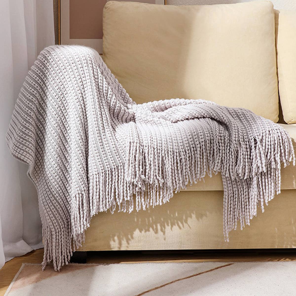 KNITTED SOFT WARM SOFA BLANKET BED END BLANKET_CWMM0200