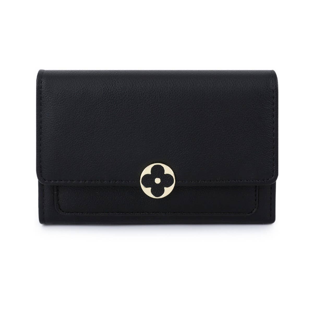 Four Leaf Clover Hidden Buckle Retro Wallet_Cwab1653