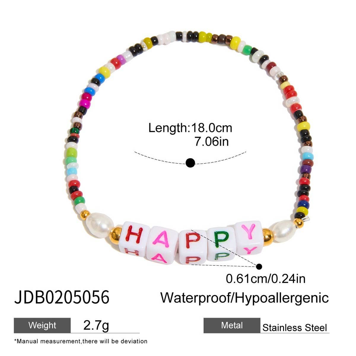 ROMANTIC COLORFUL RESIN LETTER BEAD BRACELET_CWAJE4811
