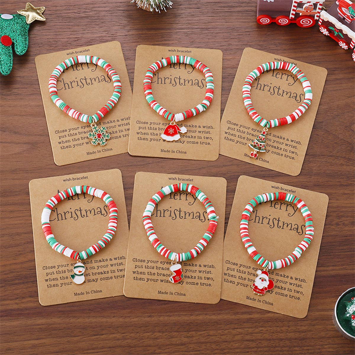 CHRISTMAS WOVEN TREE PAPER CARD MAGNETIC BRACELET_CWAJE2393