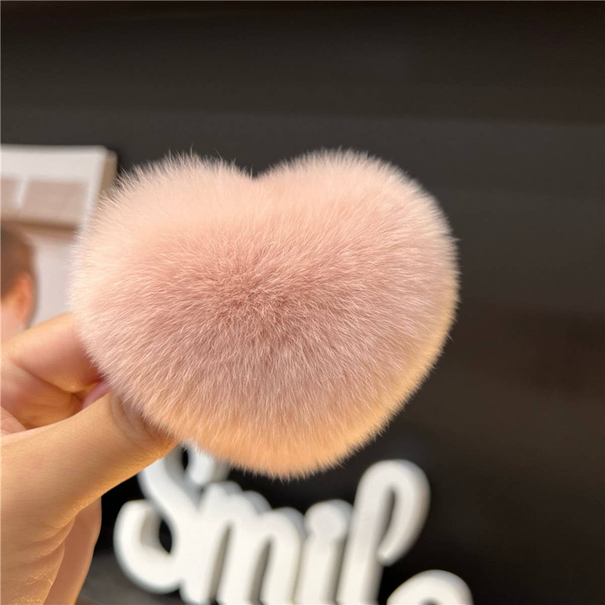 CUTE REX RABBIT HEART HAIR CLIP FLUFFY BB PIN_CWAHA3309