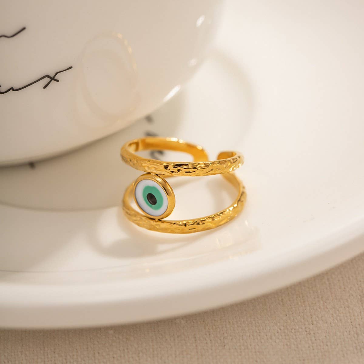 DEVILS EYE STAINLESS STEEL GOLD PLATED RING_CWAJE1245
