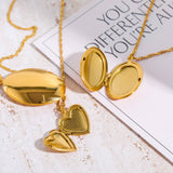 STAINLESS STEEL HEART NECKLACE ALBUM NECKLACE_CWMM5693