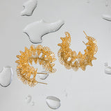 SIMPLE TWISTED SPRING C SHAPED EARRINGS_CWAHA0916